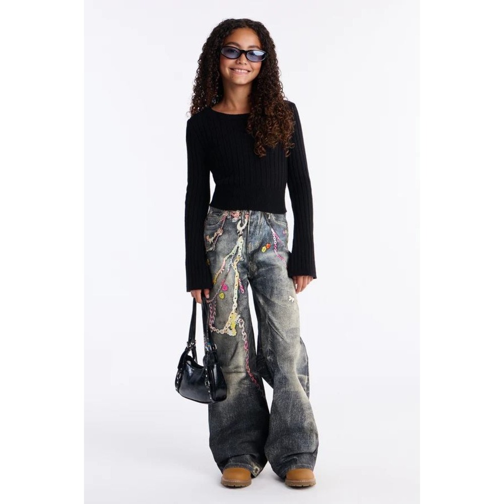 Acne Studios Trompe L'oeil Print Jeans Blue Size 26 New With Tags